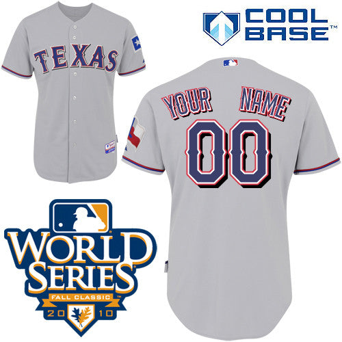 Custom Texas Rangers grey Authentic jersey