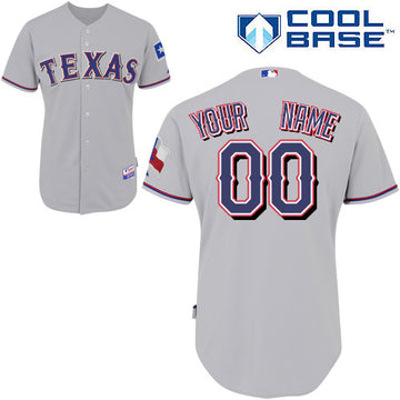 Custom Texas Rangers grey Authentic jersey