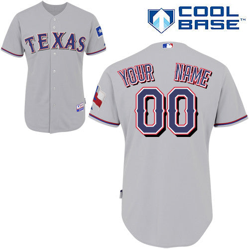 Custom Texas Rangers grey Authentic jersey