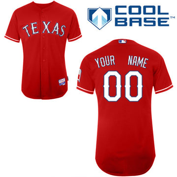 Custom Texas Rangers red Authentic jersey