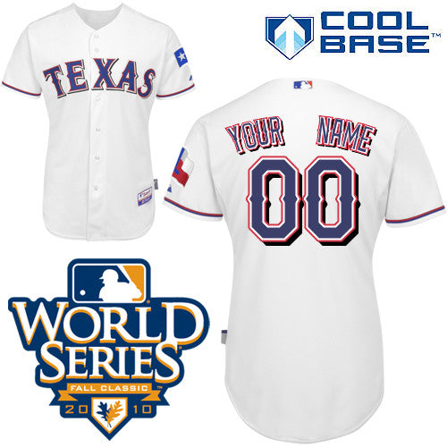Custom Texas Rangers white Authentic jersey