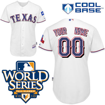 Custom Texas Rangers white Authentic jersey
