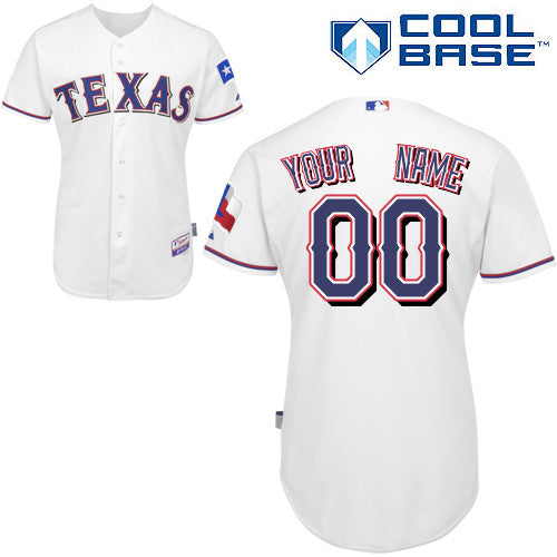 Custom Texas Rangers white Authentic jersey