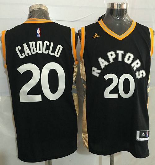 Bruno Caboclo Toronto Raptors black-gold jersey