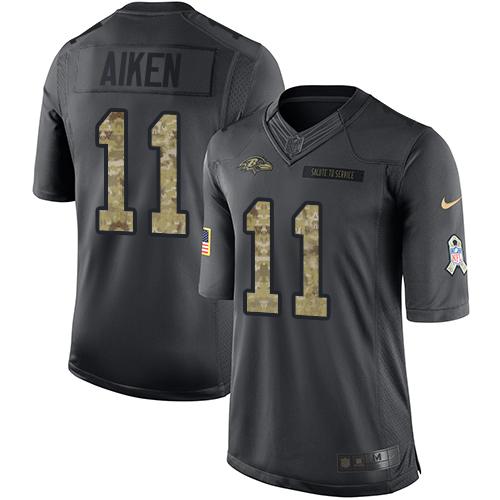 Kamar Aiken Baltimore Ravens black Salute To Service jersey