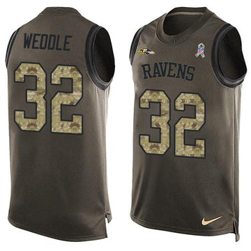 Eric Weddle Baltimore Ravens green Salute To Service jersey