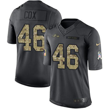 Morgan Cox Baltimore Ravens black Salute To Service jersey