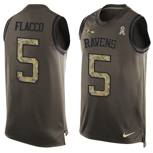 Joe Flacco Baltimore Ravens green Salute To Service jersey