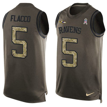 Joe Flacco Baltimore Ravens green Salute To Service jersey