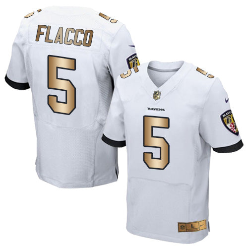 Joe Flacco Baltimore Ravens white Elite jersey