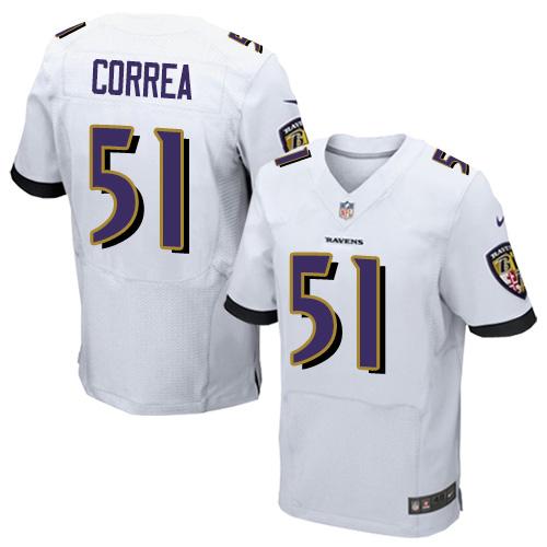 Kamalei Correa Baltimore Ravens white Elite jersey