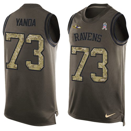 Marshal Yanda Baltimore Ravens green Salute To Service jersey