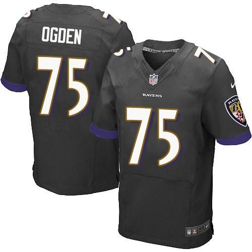 Jonathan Ogden Baltimore Ravens black Elite jersey