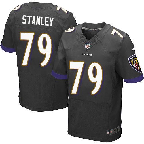 Ronnie Stanley Baltimore Ravens black Elite jersey