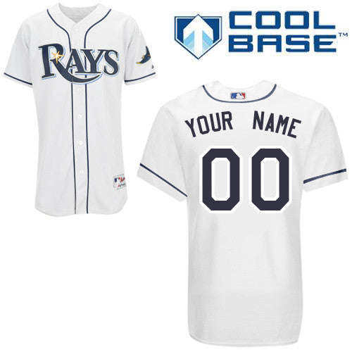 Custom Tampa Bay Rays white Authentic jersey