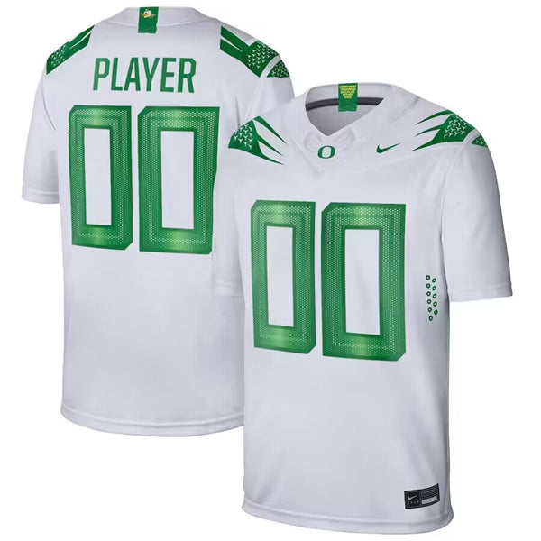 Custom Oregon Ducks white jersey