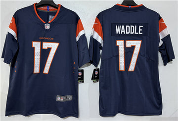 Jaylen Waddle Denver Broncos navy Vapor jersey