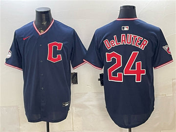 Chase DeLauter Cleveland Guardians navy Limited jersey