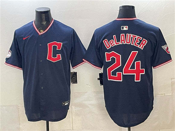 Chase DeLauter Cleveland Guardians navy Limited jersey
