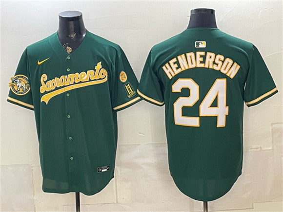 Rickey Henderson Oakland Athletics green Vapor jersey