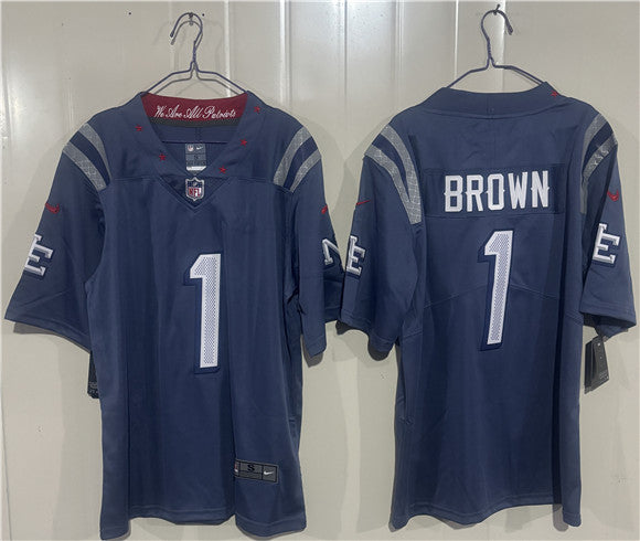 A.J. Brown New England Patriots blue Vapor jersey
