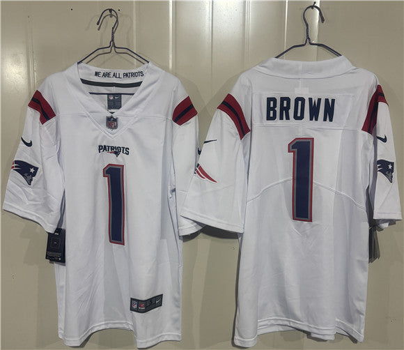 A.J. Brown New England Patriots white Vapor jersey