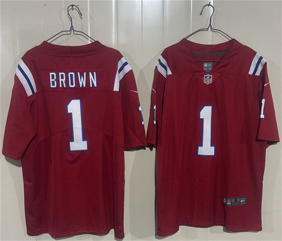 A.J. Brown New England Patriots red Vapor jersey