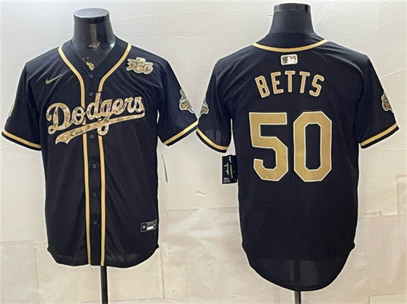 Mookie Betts Los Angeles Dodgers black Game jersey