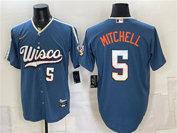 Garrett Mitchell Mineral Milwaukee Brewers blue City Connect jersey