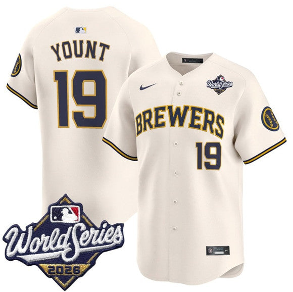 Robin Yount Milwaukee Brewers cream Limited jersey