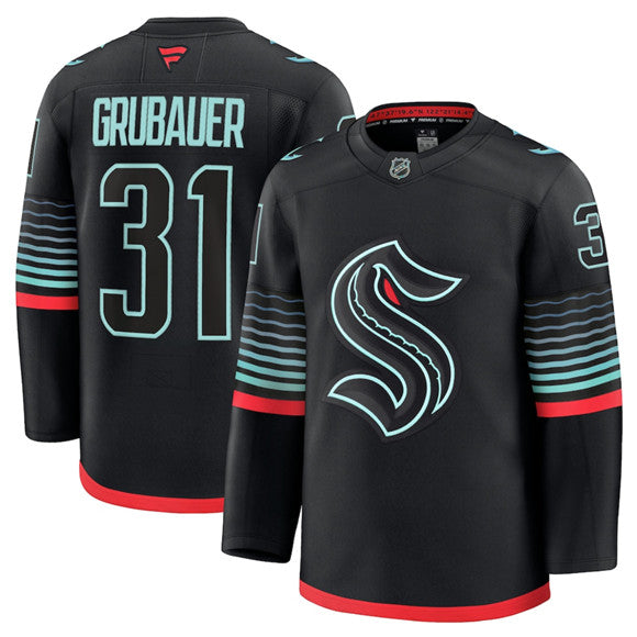 Philipp Grubauer Seattle Kraken black Alternate jersey