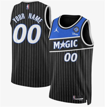 Custom Orlando Magic black jersey