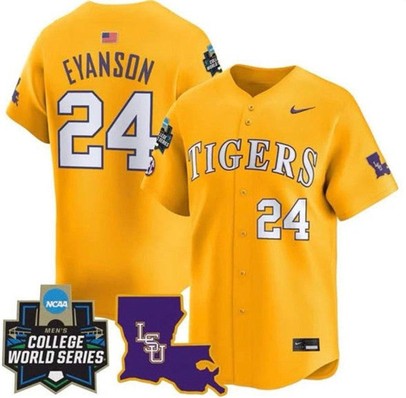 Anthony Eyanson LSU Tigers gold Vapor jersey