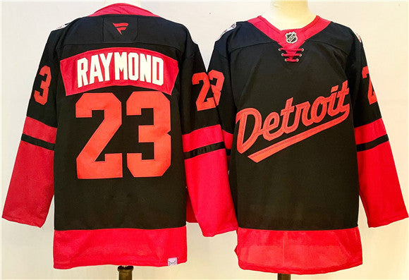 Lucas Raymond Detroit Red Wings black jersey