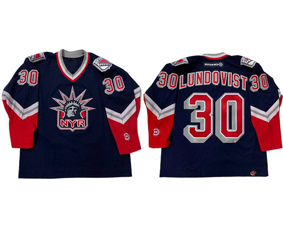 Henrik Lundqvist New York Rangers navy jersey