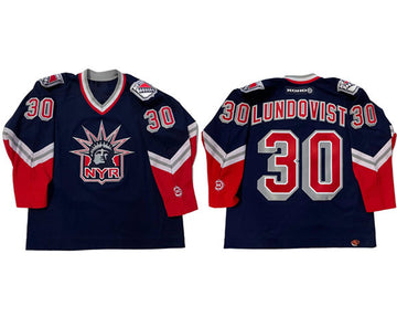 Henrik Lundqvist New York Rangers navy jersey