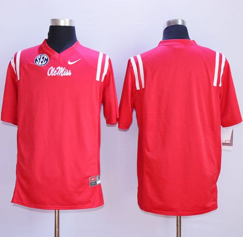 Custom Ole Miss Rebels red jersey