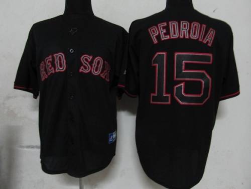 Dustin Pedroia Boston Red Sox black Fashion jersey