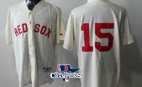 Dustin Pedroia Boston Red Sox cream jersey