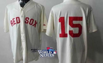 Dustin Pedroia Boston Red Sox cream jersey
