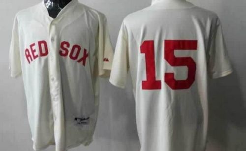 Dustin Pedroia Boston Red Sox cream jersey