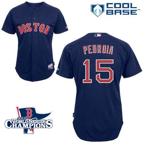 Dustin Pedroia Boston Red Sox blue jersey
