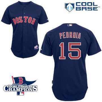 Dustin Pedroia Boston Red Sox blue jersey