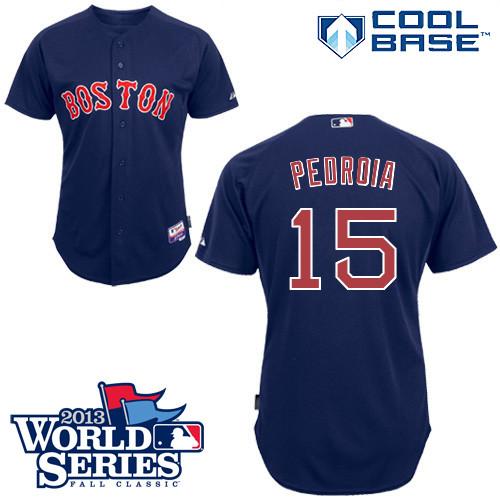 Dustin Pedroia Boston Red Sox blue jersey