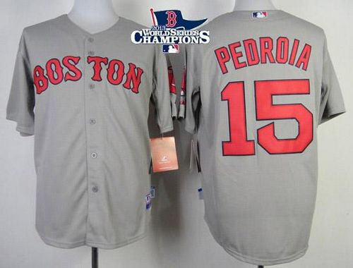 Dustin Pedroia Boston Red Sox grey jersey
