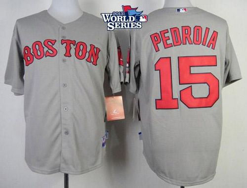 Dustin Pedroia Boston Red Sox grey jersey