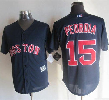 Dustin Pedroia Boston Red Sox navy jersey