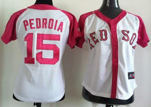 Dustin Pedroia Boston Red Sox white-pink Fashion jersey
