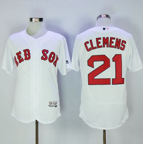 Roger Clemens Boston Red Sox white Authentic jersey