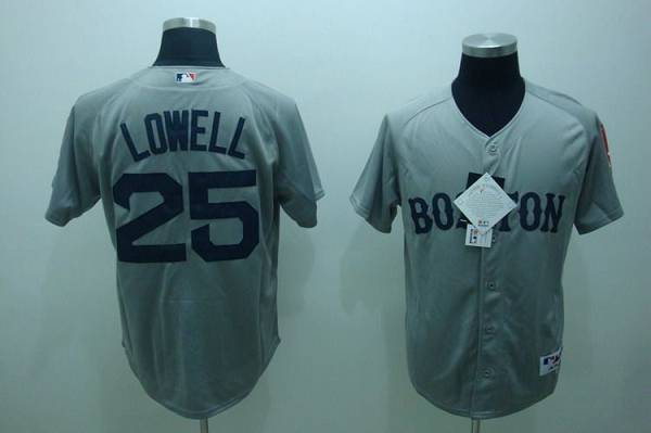 Mike Lowell Boston Red Sox grey jersey